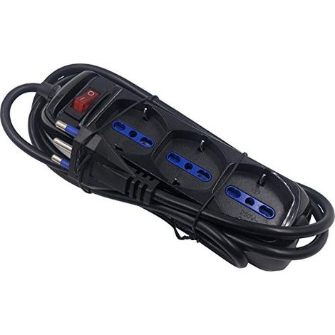 Multipresa Elettrica Salvaspazio BRENNENSTUHL Eco-Line 1155509 - Ciabatta con Interruttore e 3 Prese Universali (IT10/16A - DE 16A) da Scrivania per la Casa o l'Ufficio - Cavo da 1,4 m (1/4)
