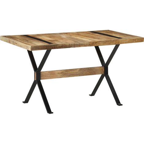 Table de salle à manger,Design Scandinave,Table à manger 140x70x76 cm Bois de manguier brut HH23669 (1/5)
