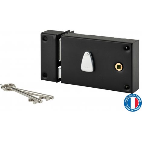 Thirard – Serrure de portail 6 gorges inox – Dimensions 140x88mm – Épaisseur 25mm – Axe 56mm – Entraxe 7mm – Pose à droite ou à gauche - EA57MM