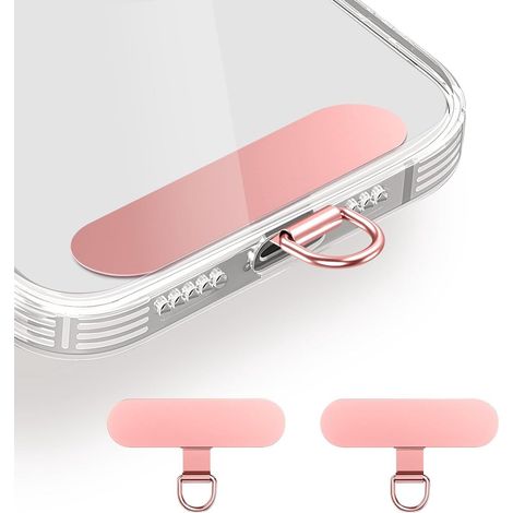 Telefoonbevestigingslipje - Roestvrijstaal - 0,4 mm Dik - Draagkracht 20 kg - Voor iPhone en Android - 2 Stuks (1/5)