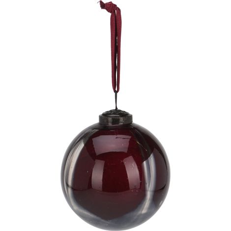 Pallina per albero di Natale in vetro per decorazioni natalizie Ø 10 cm -Bordeaux (1/3)