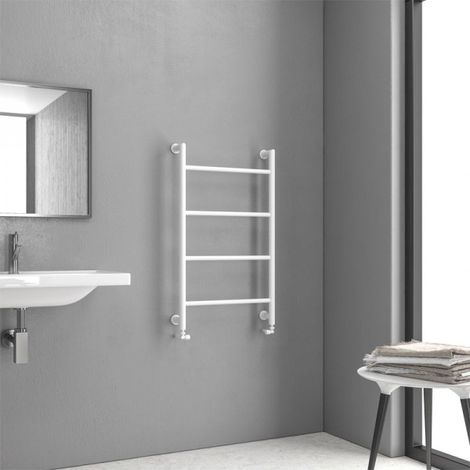 Radiateur sèche-serviette vertical DESIGN 6 9,3x56x90 cm en laiton blanc mat (1/2)