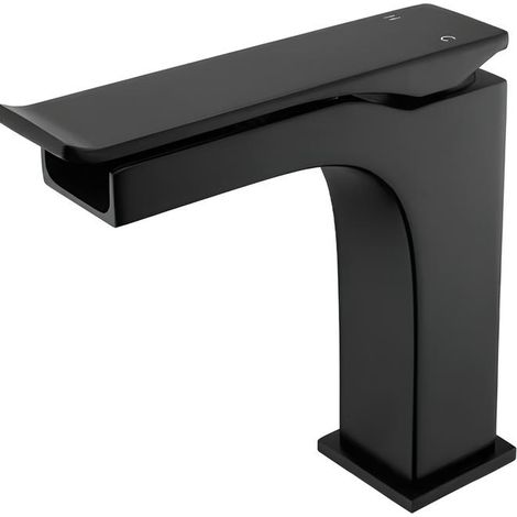 Robinet de lavabo sur plage 801 en laiton noir collection Alphée