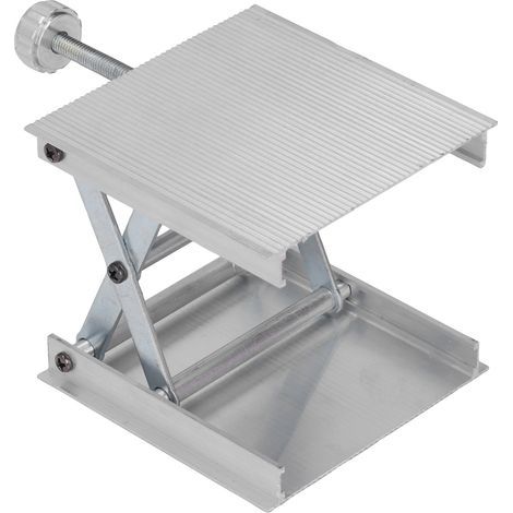 Plateforme élévatrice de laboratoire 90 x 90 mm, plateforme élévatrice avec niveau laser, base adhésive murale, support en alliage d'aluminium, argent (1/5)