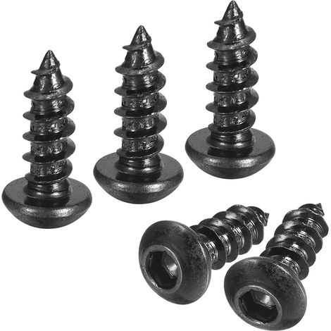 25Pcs Vis Autotaraudeuses à Six Pans Creux, M6 x 16mm Vis Autoperceuse à Tête Hexagonale Creuse en Acier au Carbone Vis à Bois (1/5)