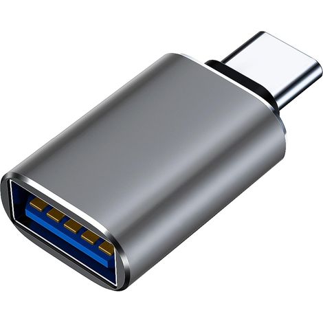 USB-C-auf-USB-3.0-Adapter, kompatibel mit Apple und Huawei, Speichererweiterungsadapter, grau