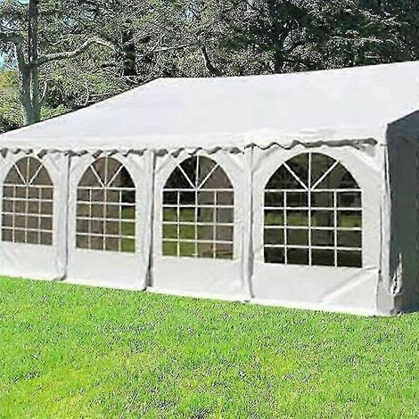 Tente de réception robuste, abri extérieur galvanisé avec toit à deux pans, conception anti-neige pour événements et fêtes en plein air (1/3)