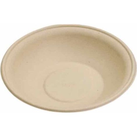 Assiette jetable rond Nature 600 ml en cellulose - 125 pièces - Ecobioshopping (1/3)