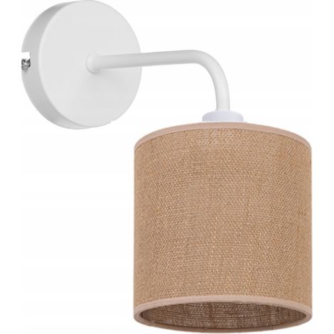 Wandleuchte, quadratischer Lampenschirm, Boho-Jute, Juterohr