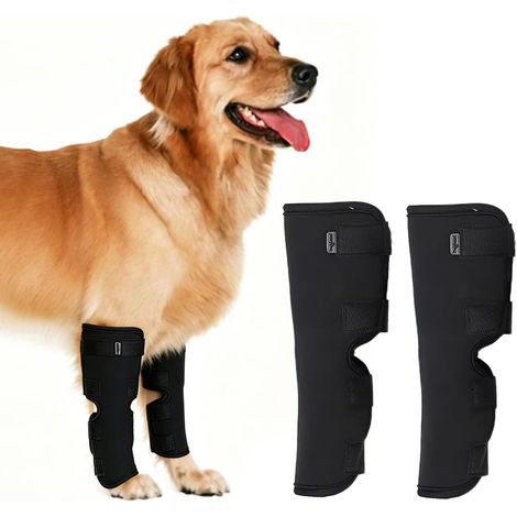 Stück Hundepfotenbandagen, Kompressionsverbände für Hundepfoten zur Wundheilung, Kniebandagen für Hunde zur Rehabilitation und Gelenkunterstützung (Schwarz) (XL)