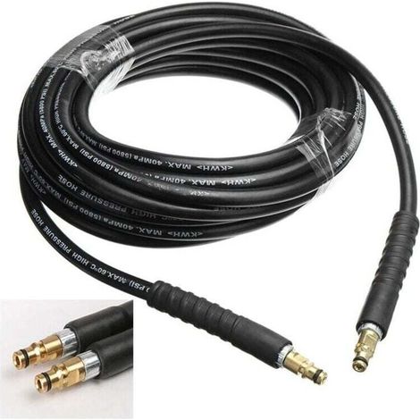 pour Karcher K2 K3 K4 K5 K6 K7 (6 m), Nettoyeurs Haute Pression Nettoyage à l'eau Kit de Nettoyage de Tuyau de Remplacement Haute Pression 6M / 8M / 10M / 15M (1/4)