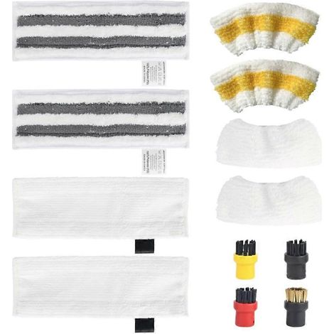 Accessoires pour Nettoyeur Vapeur Karcher - Chiffons et Brosses Rondes pour Buse (1/5)