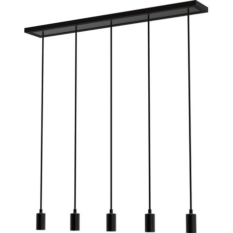 Lampe pendante noire Madox Quinte droite à 5 lumières - SG-70168