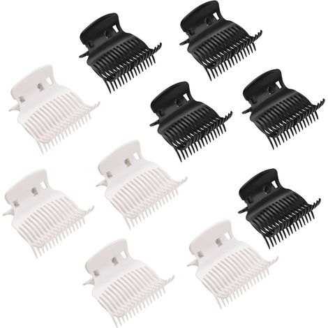 Paquete de 10 pinzas de rulo térmicas de repuesto, resistentes al calor, para mujeres y niñas, para peinar y separar mechones. (1/5)