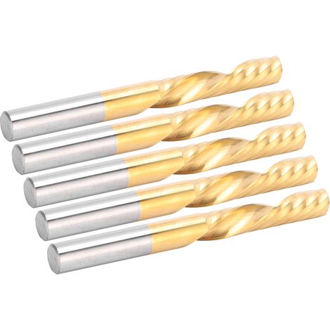 5-teiliges Set Spiralfräser aus HSS (Hochleistungs-Schnellstahl) für CNC-Bearbeitung, 6 x 28 x 60 mm (1/5)