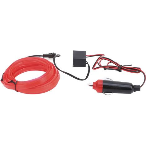 Bande LED Automatique de 3 Mètres, Allume-Cigare, Lumière Néon, Tube de Fil de Conduite pour éclairage Intérieur de Voiture (Rouge).