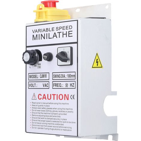 Steuerkasten für Drehmaschine, Drehzahlregler mit Schalter und Sicherung, kompatibel mit 0618-3B und 0618, Spannung 220V AC, Ersatzteil. (1/5)
