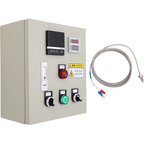 Thermostat numérique 0-400°C avec affichage digital, boîtier de régulation de température pour thermocouple, 3 phases 380V AC, puissance 7,5KW. (1/5)