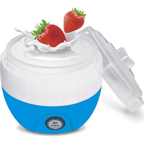 Yaourtière Automatique, Pot Yaourtiere électrique avec Récipient Intérieur en Acier Inoxydable de 1 L, Pot de Yaourt pour la Maison(Blue)