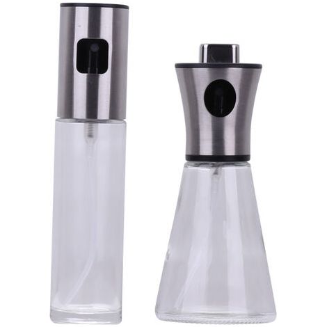 2 pièces Vaporisateur d'huile en acier inoxydable verre cuisine friteuse à air domestique vaporisateur d'huile pot d'huile comestible vaporisateur brouillard d'atomisation (1/4)