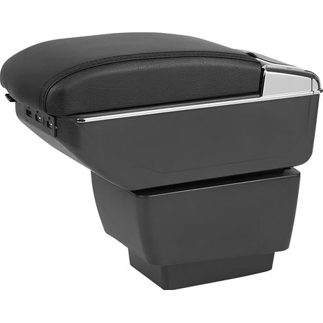 Voiture Accoudoir pour 2015-2020 Skoda Fabia 3, Accoudoir Double Couche avec 7 Ports de Charge USB en Cuir PU Noir Console Centrale Boîte de Rangement Accoudoir Automobile,Personalizado para 2015-2020 (1/5)