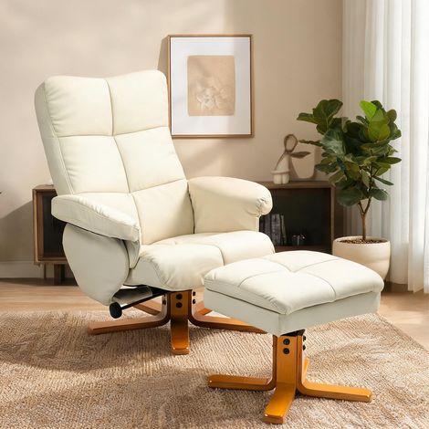 Fauteuil crème en PU 86 x 80 x 99 cm (1/5)