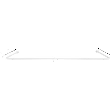 Tringle de Douche, Design Monté au Mur, Longueur Ajustable, Blanc (1/2)
