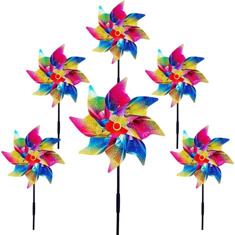 6 pièces de répulsif pour oiseaux de moulin à vent, répulsif pour oiseaux réfléchissant, moulin à vent réfléchissant, protection de jardin