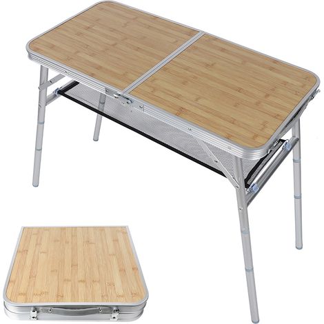 Table pliante extérieure en alliage d'aluminium, pieds métalliques, camping BBQ pique-nique, bureau portable pliable pour voyage (1/5)