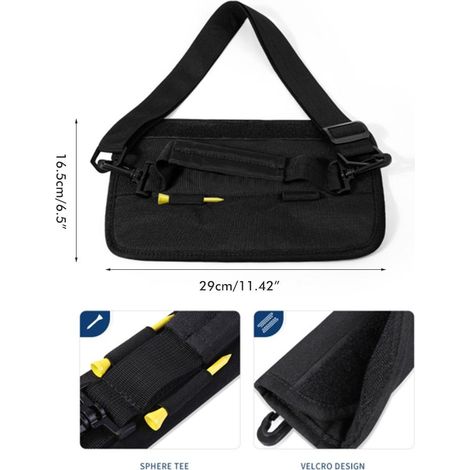 Sac de golf pour homme avec bandoulière réglable, léger et portable, porte-clubs et tees pour 5 clubs, noir. (1/4)