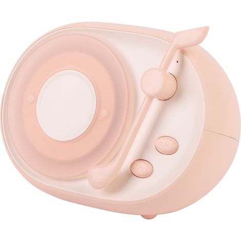 Enceinte Bluetooth rétro lumineuse avec batterie 1200 mAh et basses renforcées. Idéale comme cadeau d'anniversaire ou pour une chambre. Couleur : Roseate. (1/5)