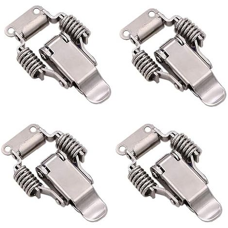 4-teiliges Set Edelstahl-Kippriegel, Hebelriegel, Deckelriegel, robuste Handwerkzeuge, Schnellverschluss, Metallriegel mit hoher Haltekraft für Kisten, Schubladen, Schränke