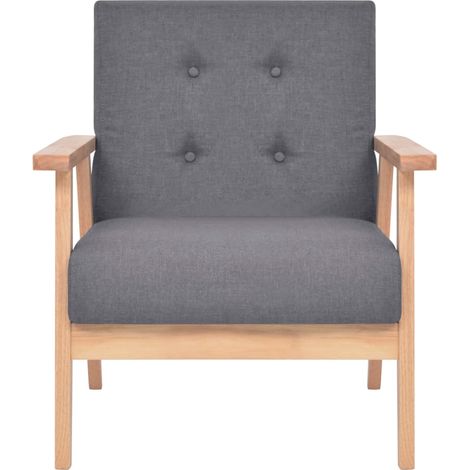 Fauteuil Relax Fauteuil Salon - Gris foncé Tissu BV393826 - BonneVie (1/5)