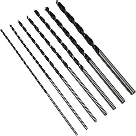 Foret Bois Long 7 pcs Set, Jeu de Forets a Bois HSS-G, Meche Bois Ø 4mm, 5mm, 6mm, 7mm, 8mm, 10mm, 12mm x 300mm de long, pour le bois (1/4)