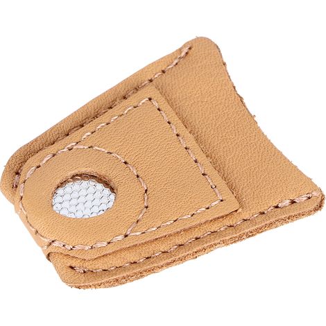 Gant de couture à doigt, dé à coudre en cuir, protecteur d'extrémité pour broderie et tricot, taille M, fournitures de couture. (1/5)