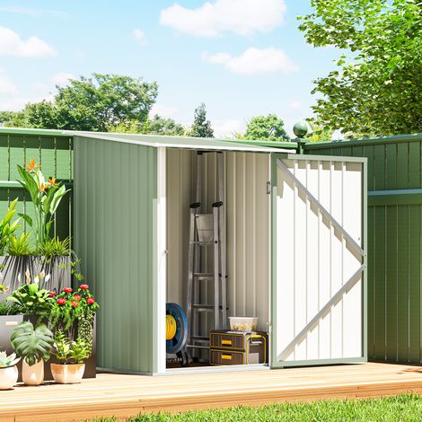 Caseta de Jardín Metálica 0,92 m² 100x103x160 cm con 1 Puerta y Cerradura para Almacenamiento Herramientas Verde Claro