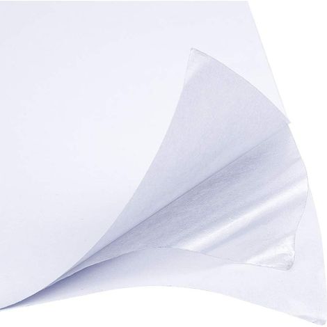 20 Feuilles A5 Feuilles Autocollantes Double Face Blanc Bande Auto-adhésive Couche Sandwich pour Papier d'emballage Cadeau Artisanat Carte à la Main, 21x14.5cm (1/5)