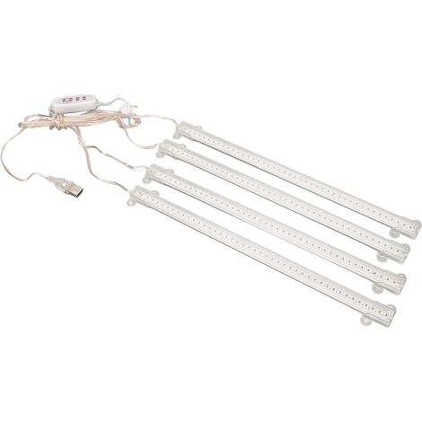 Lampada per coltivazione a 4 teste, 4,3 W – 84 LED rossi + 84 LED blu – Timer USB – per piante grasse