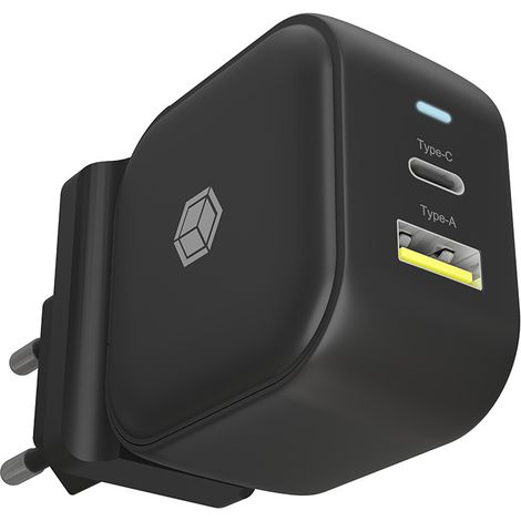 icy-box IB-PS106-PD alimentation noire 38 Watts USB USB-C (1/4)