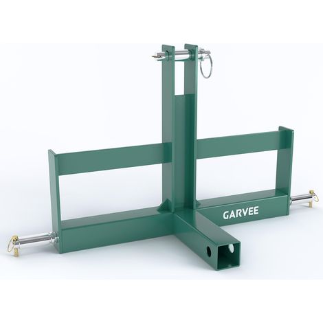 Attelage remorque 3 Points pour Tracteur Catégorie 1 - Récepteur 2", Adaptateur Rapide - Support pour Masses - Utilisation Robuste - Couleur Vert