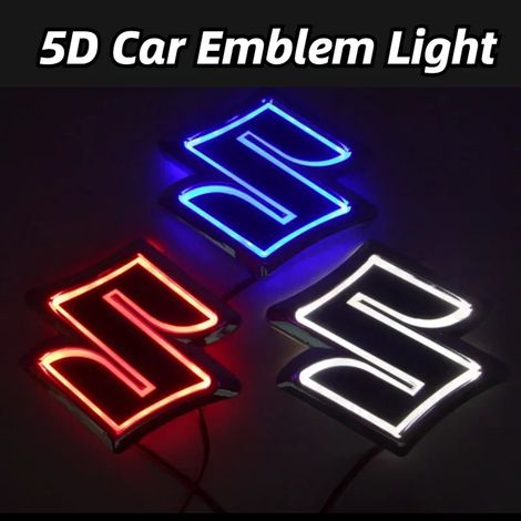 (8,05 cm x 7,98 cm) - Logo lumineux LED 5D pour coffre de voiture, autocollant décoratif compatible avec SUZUKI SWIFT, Alto, Wagon R et Jimny. Accessoires (1/5)