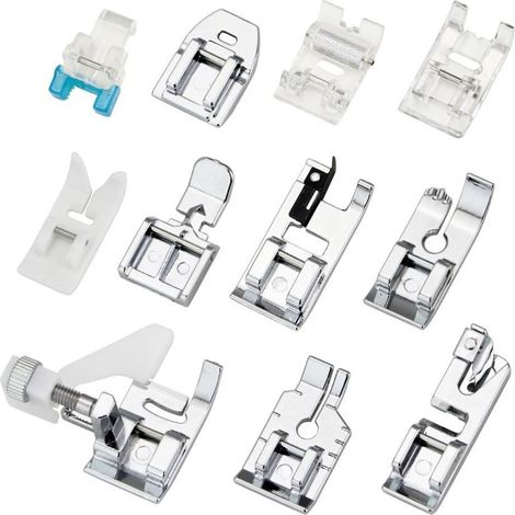 Pieds Presseur - 11 Pièces - Compatible Machine à Coudre Domestique - Taille Standard No 1 - Pour Utilisation Multifonctionnelle - Lot Complet