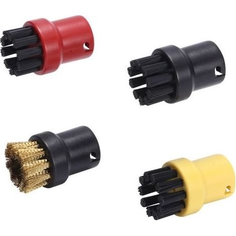Accessoires d'entretien pour nettoyeurs vapeur Kärcher - Lot de 4 petites brosses rondes de couleurs différentes (1 lot)