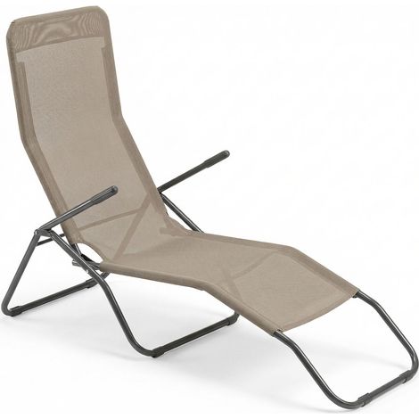 Marvin Lettino Basculante da Giardino Swing Sdraio Oscillante in Acciaio Telo Textilene Traspirante Relax Ergonomico per Esterno Terrazzo Balcone Tortora (1/4)