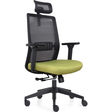 Silla de oficina Napoli Deluxe 4D - NEN-EN 1335 - Verde lima