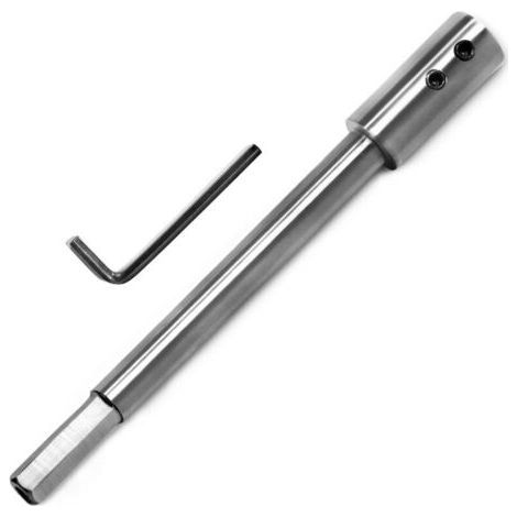 Extra-Long 178mm Extension Shank for Drill Bits: Adds 146mm of depth to your 3/8" round or hex drill bits. (1/4)