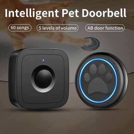 Kabellose Katzen /Hundeglocke Wasserdichte, intelligente LED Blinkklingel Kabellose Katzen /Hundeglocke Intelligente LED Blinkklingel für Hunde W (1/4)