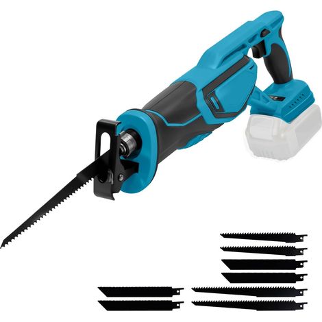 Akku-Säbelsäge für Makita 18 V, 3000 Hübe/min, variable Geschwindigkeit und 8 Sägeblätter, ohne Akku (1/5)