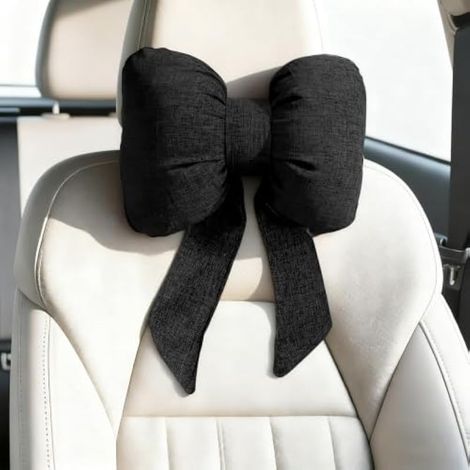 Lot de 2 oreillers d'appui-tête de voiture avec nœud mignon pour soulager (1/5)