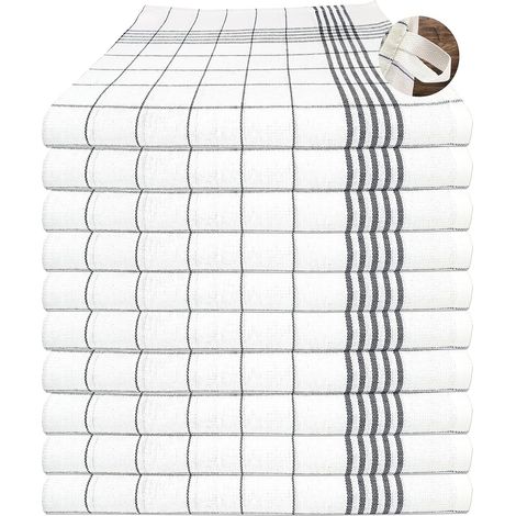 Juego de 10 paños de cocina, 100% algodón, 50x100 cm, 45x90 cm, 10,5 (95 g, 10 piezas) (1/5)